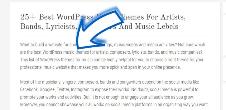 keyword in first paragraph