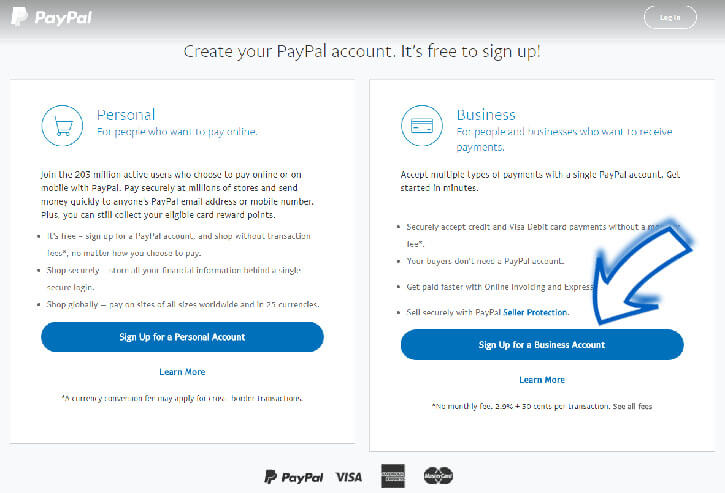 paypal sign up