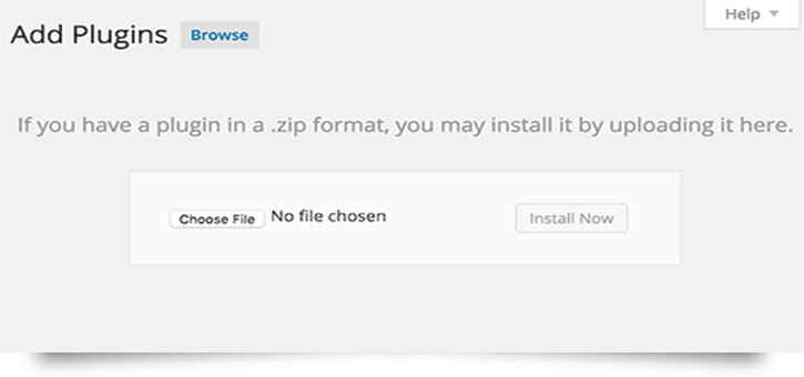 plugin upload page