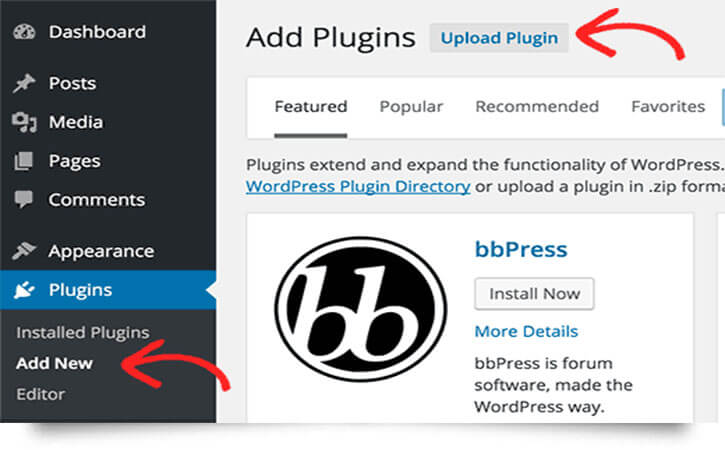 upload plugin wp admin