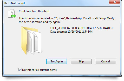 temp files delete