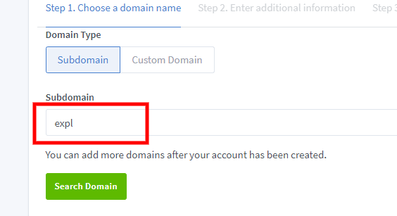 Search Domain বাটন
