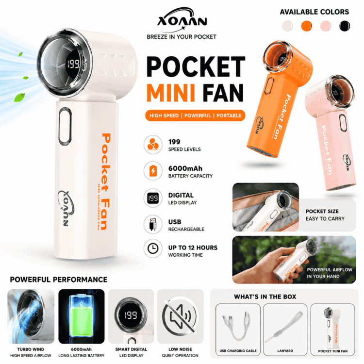 Pocket Mini Fan 6000mAh