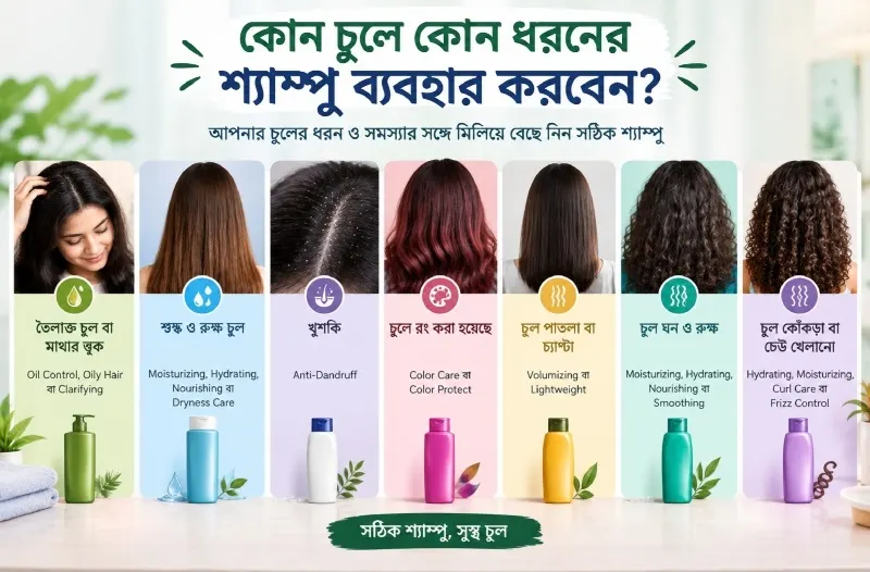 কোন চুলে কোন ধরনের শ্যাম্পু